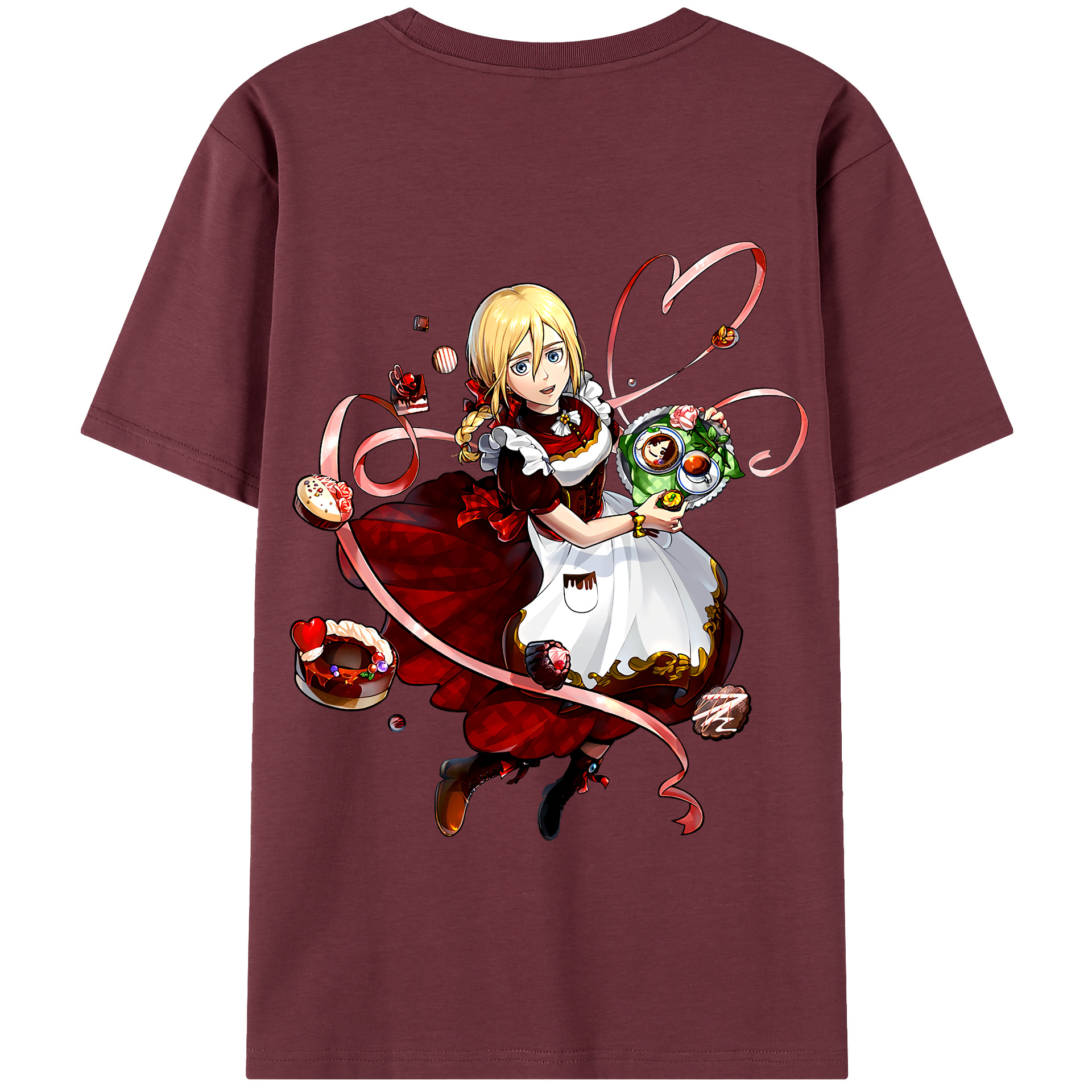 （画像用） 進撃の巨人 クリスタ·レンズ Attack on Titan Christa Lenz 綿100％半袖Tシャツ（背面プリント）